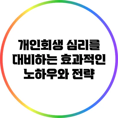 개인회생 심리를 대비하는 효과적인 노하우와 전략