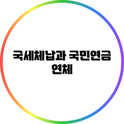 국세체납과 국민연금 연체