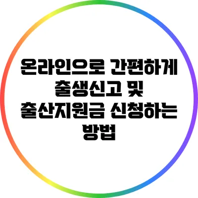 온라인으로 간편하게 출생신고 및 출산지원금 신청하는 방법