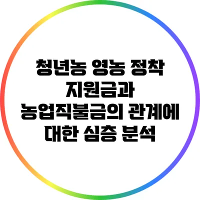 청년농 영농 정착 지원금과 농업직불금의 관계에 대한 심층 분석