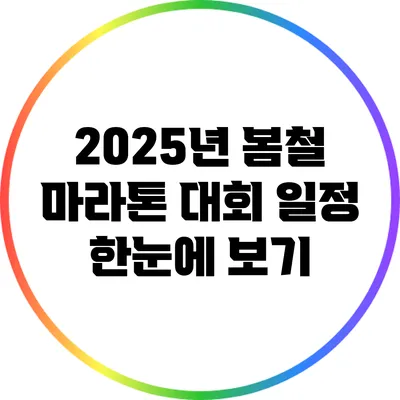 2025년 봄철 마라톤 대회 일정 한눈에 보기