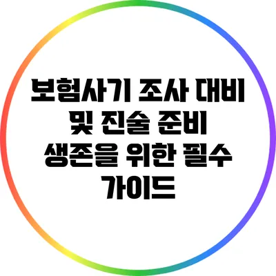 보험사기 조사 대비 및 진술 준비: 생존을 위한 필수 가이드