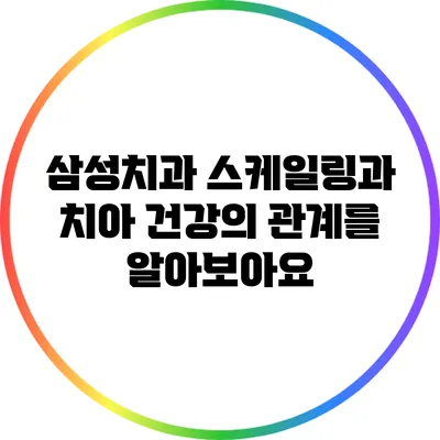 삼성치과 스케일링과 치아 건강의 관계를 알아보아요