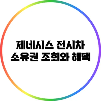 제네시스 전시차 소유권 조회와 혜택