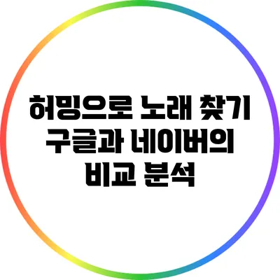 허밍으로 노래 찾기: 구글과 네이버의 비교 분석