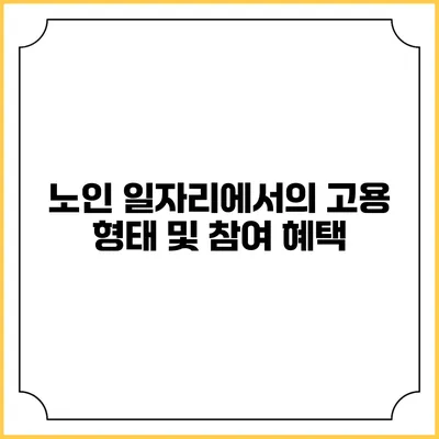 노인 일자리에서의 고용 형태 및 참여 혜택