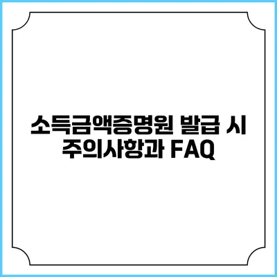 소득금액증명원 발급 시 주의사항과 FAQ