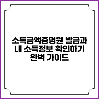 소득금액증명원 발급과 내 소득정보 확인하기 완벽 가이드