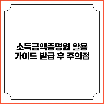 소득금액증명원 활용 가이드: 발급 후 주의점