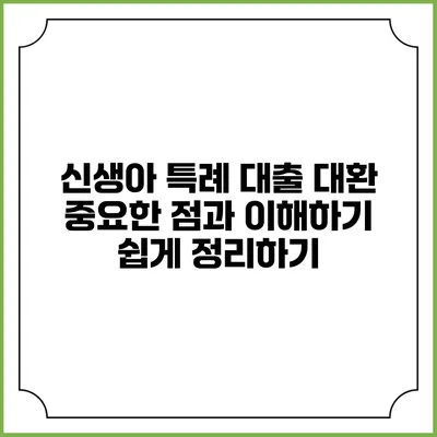 신생아 특례 대출 대환: 중요한 점과 이해하기 쉽게 정리하기