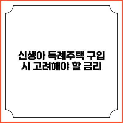 신생아 특례주택 구입 시 고려해야 할 금리