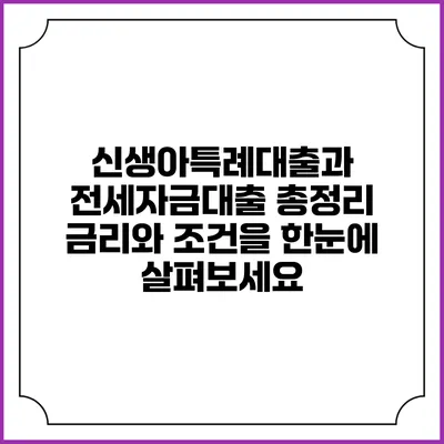 신생아특례대출과 전세자금대출 총정리: 금리와 조건을 한눈에 살펴보세요