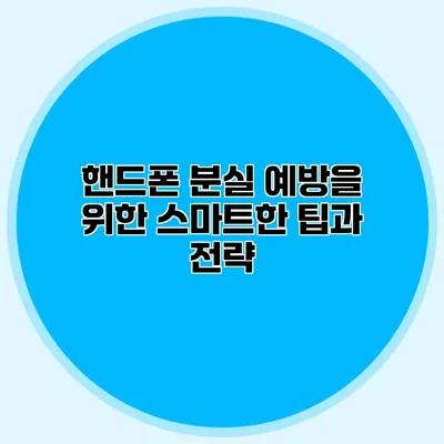 핸드폰 분실 예방을 위한 스마트한 팁과 전략