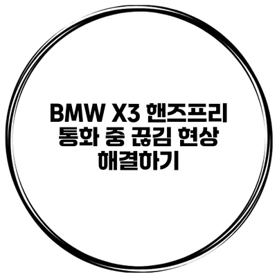 BMW X3 핸즈프리 통화 중 끊김 현상 해결하기