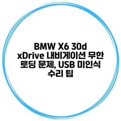 BMW X6 30d xDrive 내비게이션 무한 로딩 문제, USB 미인식 수리 팁
