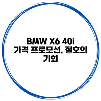 BMW X6 40i 가격 프로모션, 절호의 기회