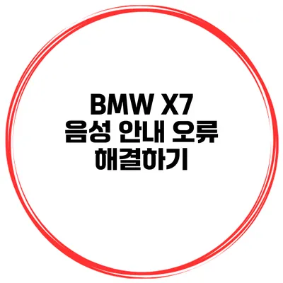 BMW X7 음성 안내 오류 해결하기