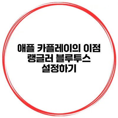 애플 카플레이의 이점 랭글러 블루투스 설정하기