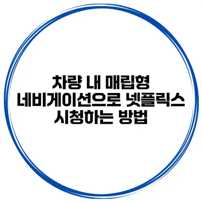 차량 내 매립형 네비게이션으로 넷플릭스 시청하는 방법